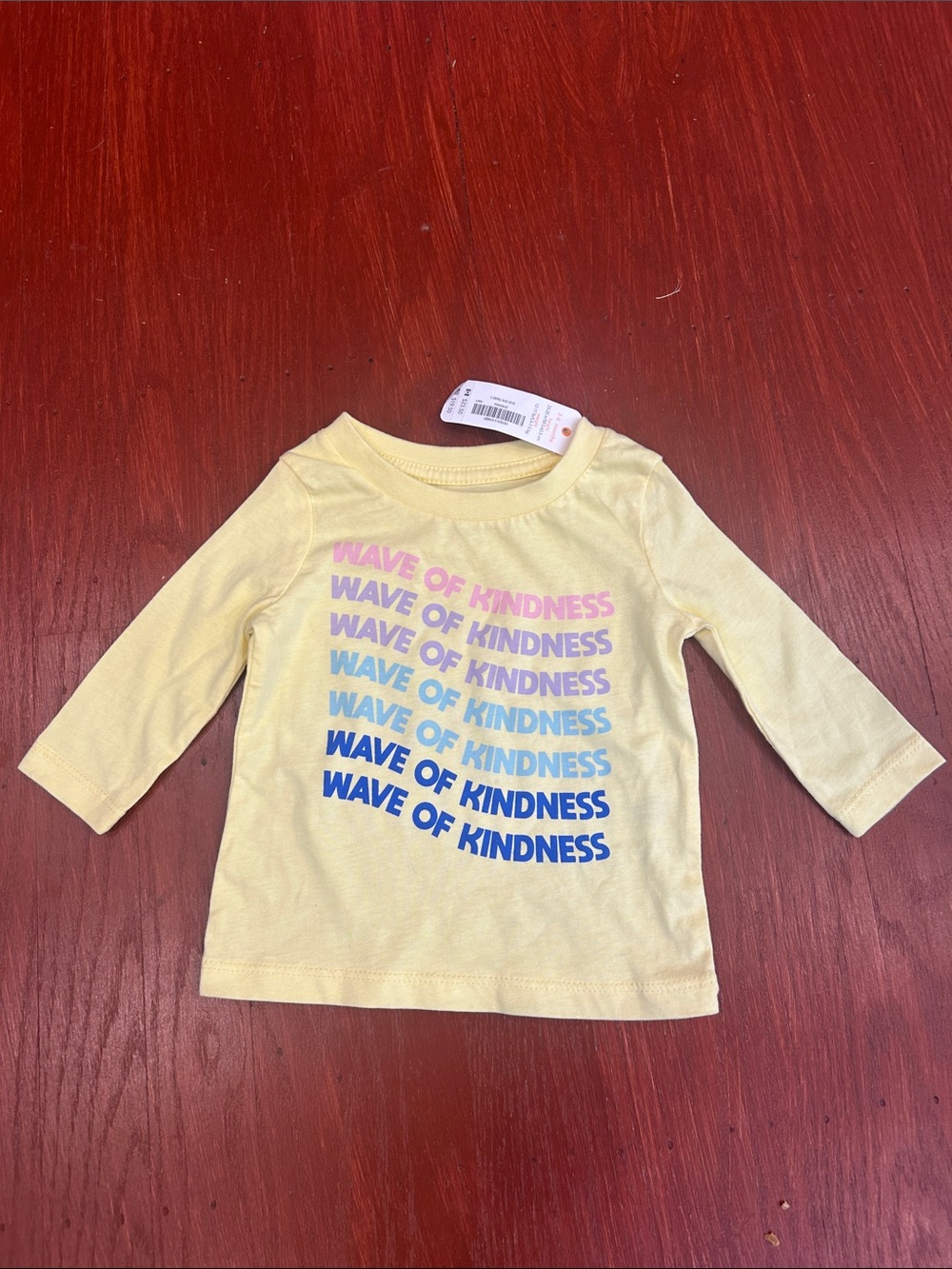 Gymboree Yellow Long Sleeve Tee with Multicolor 'Wave of Kindness' Print